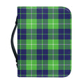Green Blue And White Tartan Print Leather Bible Cover