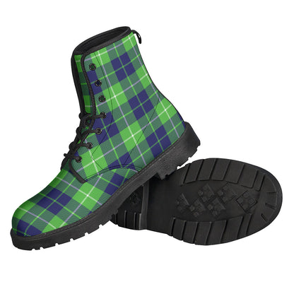 Green Blue And White Tartan Print Backpack
