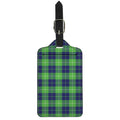 Green Blue And White Tartan Print Luggage Tag