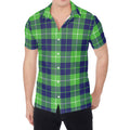 Green Blue And White Tartan Print Men's Shirt