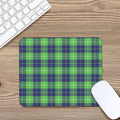 Green Blue And White Tartan Print Mouse Pad