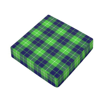 Green Blue And White Tartan Print Outdoor Seat Cushion Cover