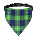 Green Blue And White Tartan Print Over The Collar Dog Bandana