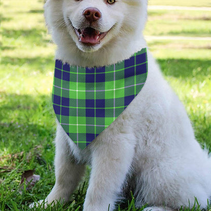 Green Blue And White Tartan Print Over The Collar Dog Bandana