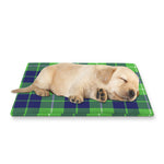 Green Blue And White Tartan Print Pet Cooling Mat Cover