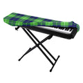 Green Blue And White Tartan Print Piano Keyboard Cover
