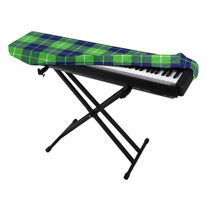 Green Blue And White Tartan Print Piano Keyboard Cover