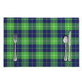 Green Blue And White Tartan Print Placemat