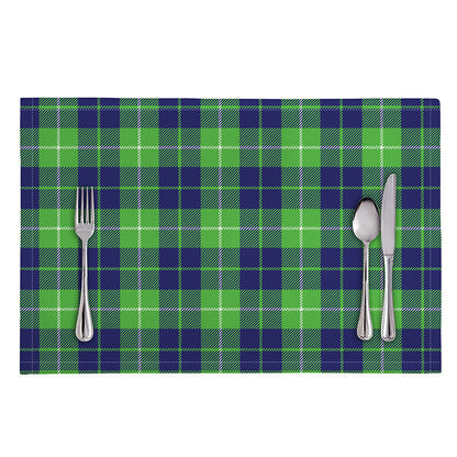 Green Blue And White Tartan Print Placemat