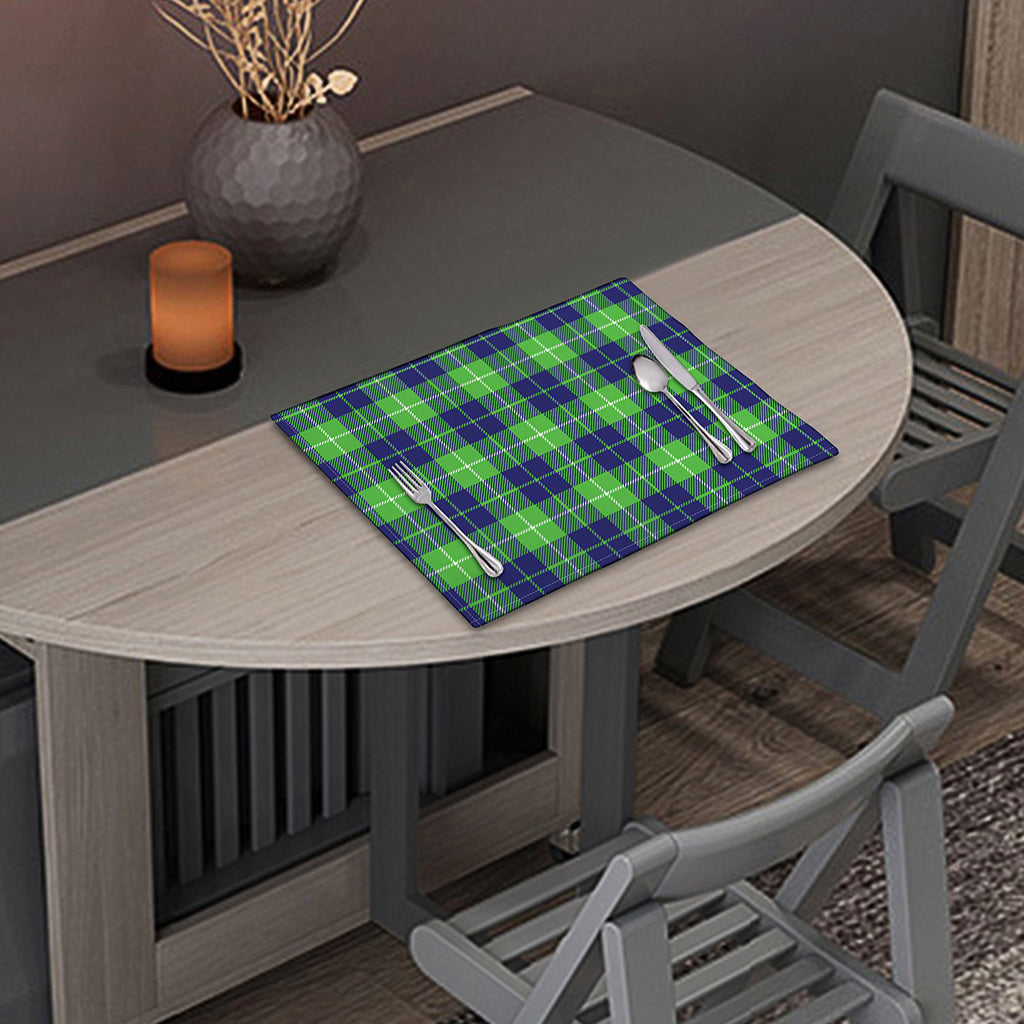 Green Blue And White Tartan Print Placemat