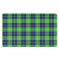 Green Blue And White Tartan Print Polyester Doormat