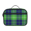Green Blue And White Tartan Print Portable Lunch Bag