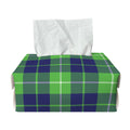 Green Blue And White Tartan Print Rectangle Tissue Box Cover