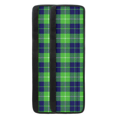 Green Blue And White Tartan Print Refrigerator Handle Covers