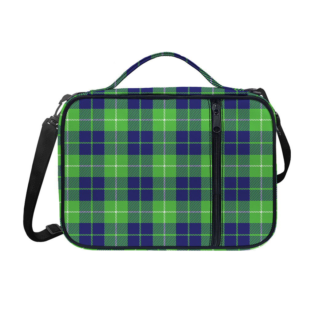Green Blue And White Tartan Print Shoulder Strap Bible Bag