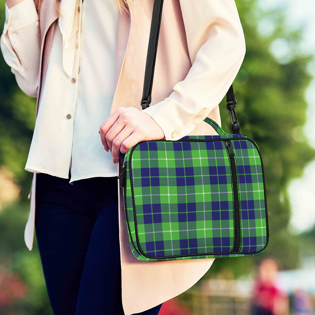 Green Blue And White Tartan Print Shoulder Strap Bible Bag