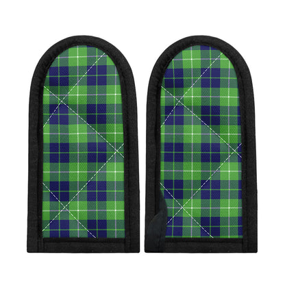 Green Blue And White Tartan Print Skillet Handle Cover