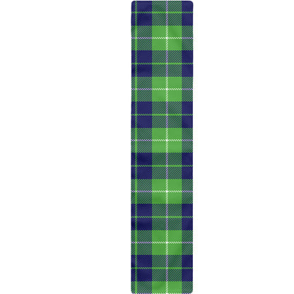 Green Blue And White Tartan Print Table Runner