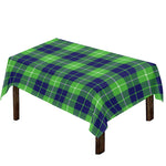 Green Blue And White Tartan Print Tablecloth
