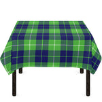Green Blue And White Tartan Print Tablecloth