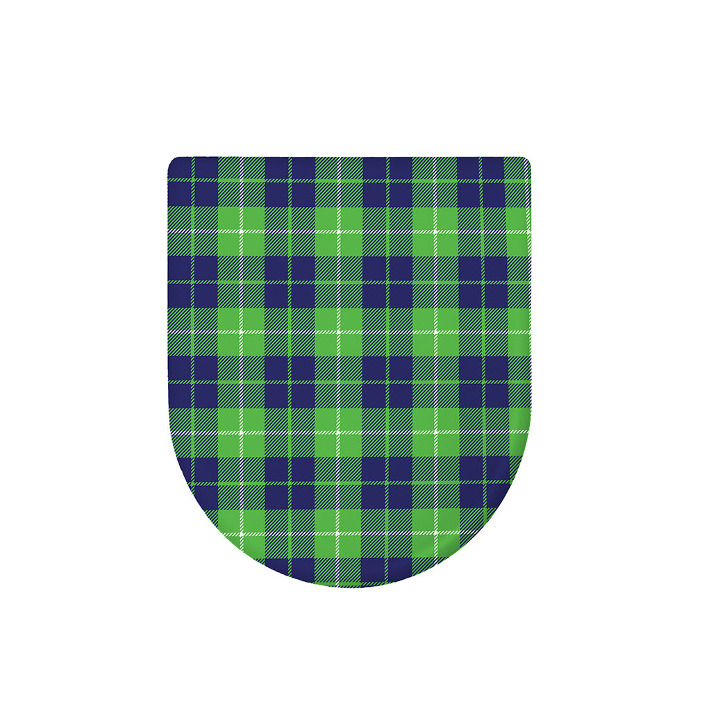 Green Blue And White Tartan Print Toilet Lid Cover