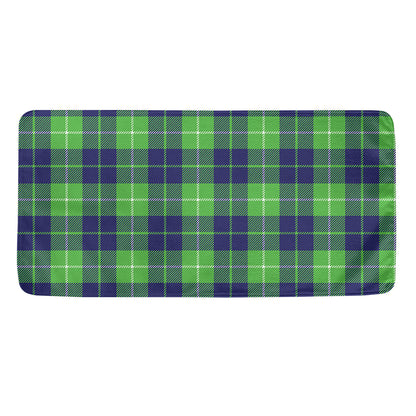 Green Blue And White Tartan Print Towel