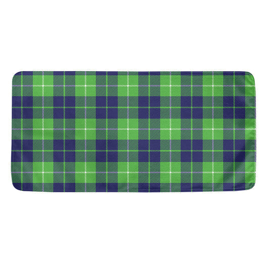 Green Blue And White Tartan Print Towel