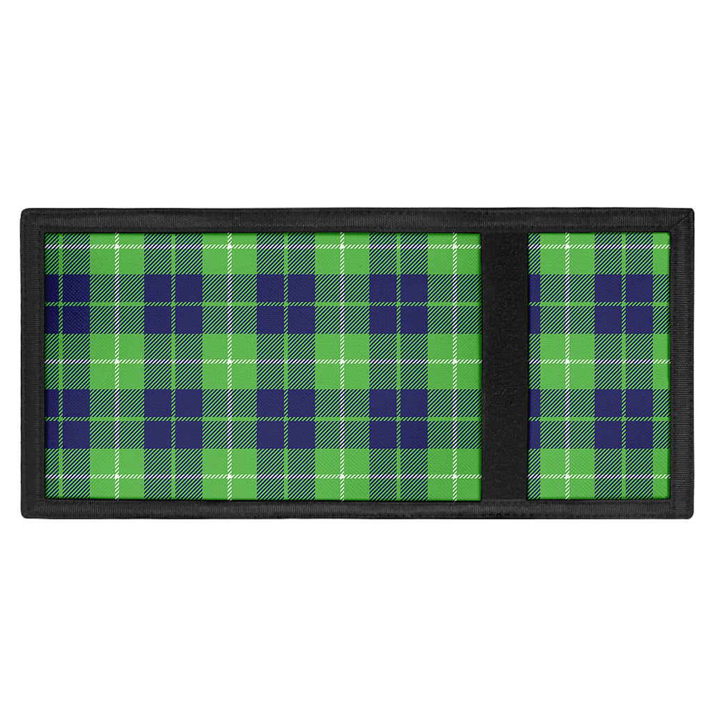Green Blue And White Tartan Print Trifold Wallet
