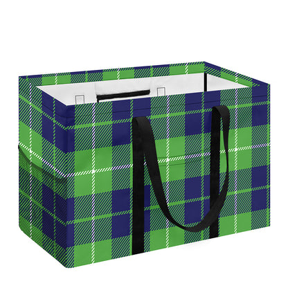 Green Blue And White Tartan Print Utility Tote Bag