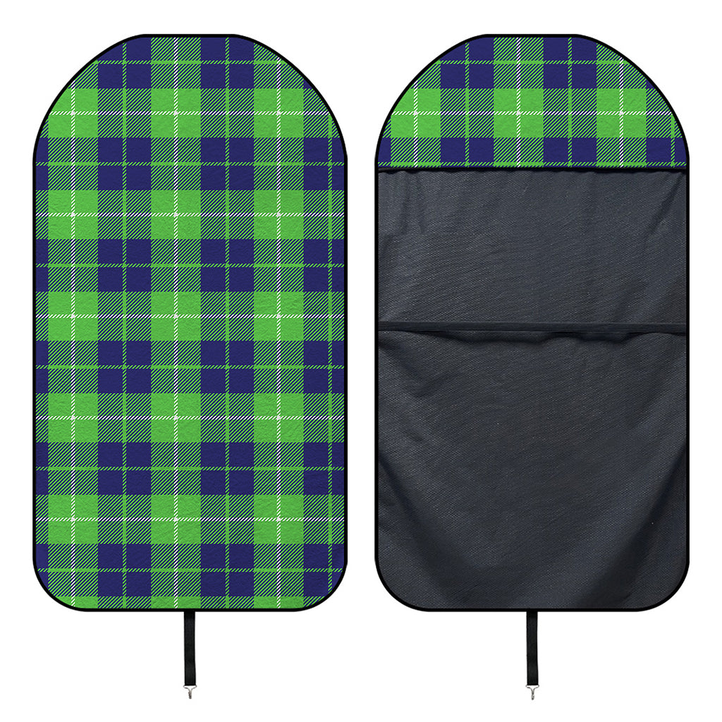 Green Blue And White Tartan Print Waterproof Car Seat Cover
