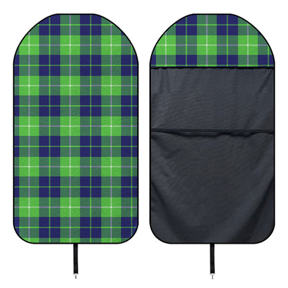 Green Blue And White Tartan Print Waterproof Car Seat Cover