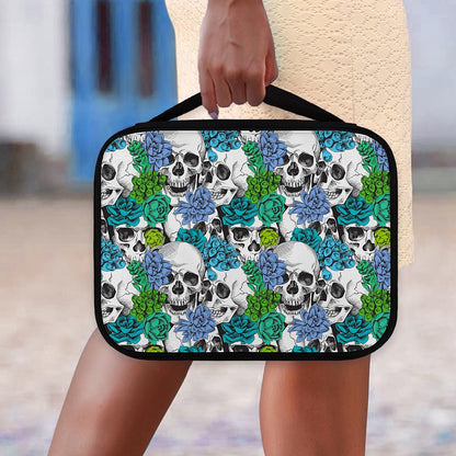 Green Blue Flowers Skull Pattern Print Classic Bible Case
