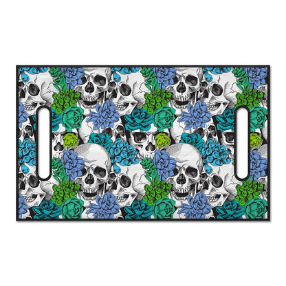 Green Blue Flowers Skull Pattern Print Golf Cart Seat Cover