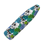 Green Blue Flowers Skull Pattern Print Ironing Board Cover