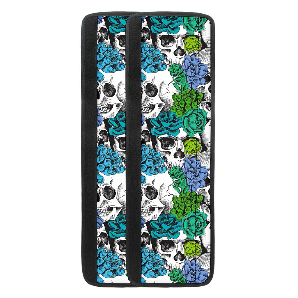 Green Blue Flowers Skull Pattern Print Refrigerator Handle Covers
