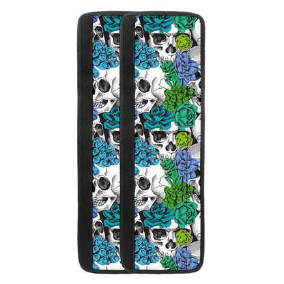 Green Blue Flowers Skull Pattern Print Refrigerator Handle Covers