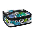 Green Blue Flowers Skull Pattern Print Small Lunch Bag