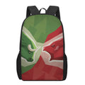 Green Bull And Red Bear Stock Print 17 Inch Backpack
