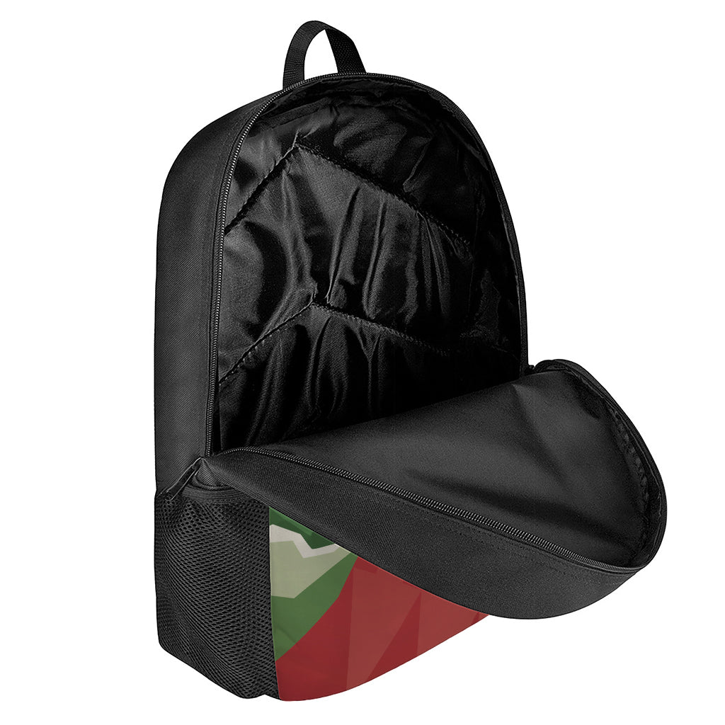 Green Bull And Red Bear Stock Print 17 Inch Backpack