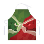 Green Bull And Red Bear Stock Print Adjustable Apron