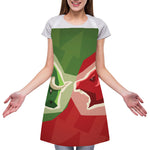 Green Bull And Red Bear Stock Print Adjustable Apron