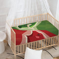 Green Bull And Red Bear Stock Print Baby Crib Sheet
