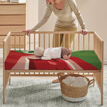 Green Bull And Red Bear Stock Print Baby Crib Sheet