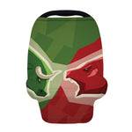Green Bull And Red Bear Stock Print Baby Seat Cover