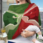 Green Bull And Red Bear Stock Print Baby Seat Cover