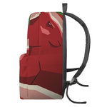 Green Bull And Red Bear Stock Print Backpack