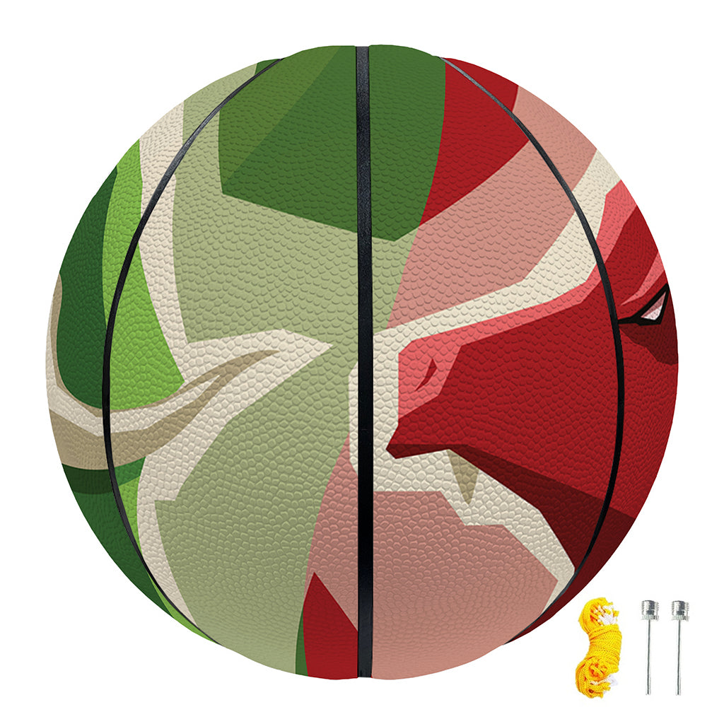 Green Bull And Red Bear Stock Print Basketball
