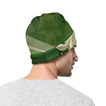 Green Bull And Red Bear Stock Print Beanie