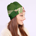 Green Bull And Red Bear Stock Print Beanie