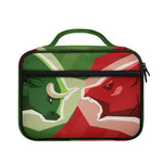 Green Bull And Red Bear Stock Print Briefcase Bible Bag